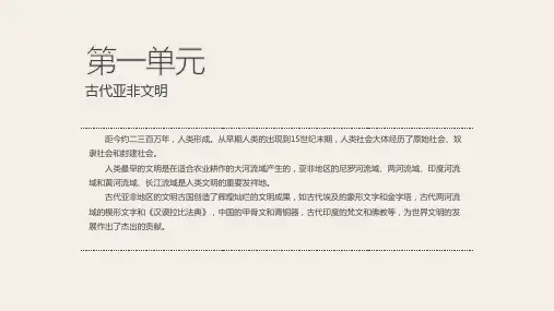 人教版中国历史九年级下册第1课古代埃及教学PPT课件带内容