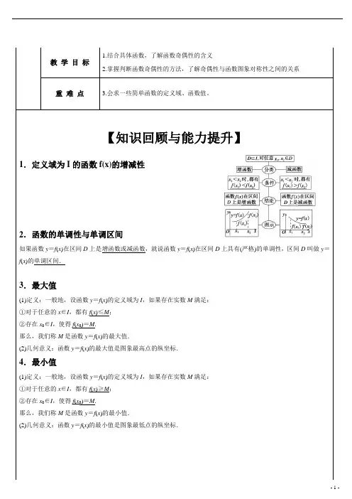 高一数学必修1第一章-函数奇偶性
