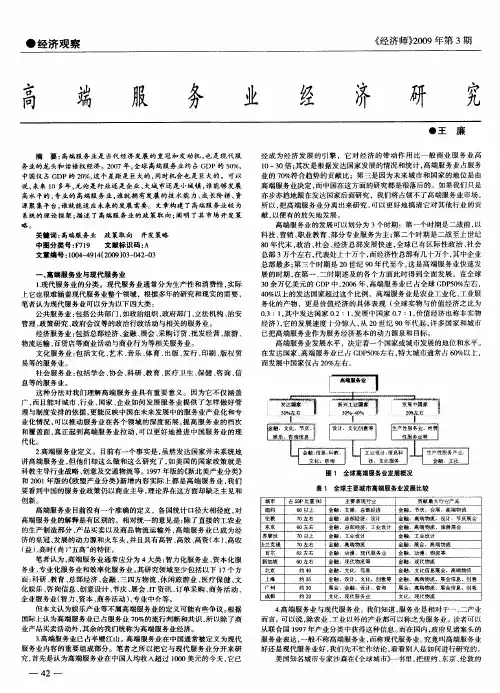 高端服务业经济研究