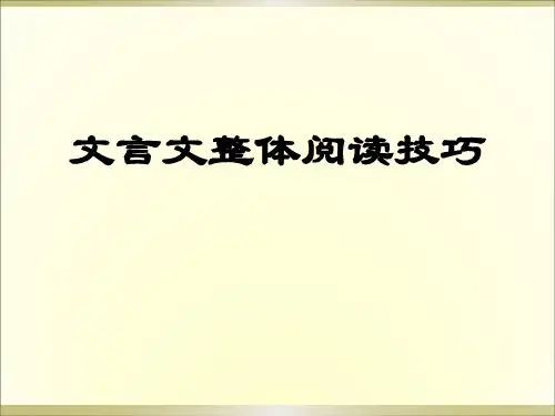 高考文言文整体阅读技巧 (共23张PPT)