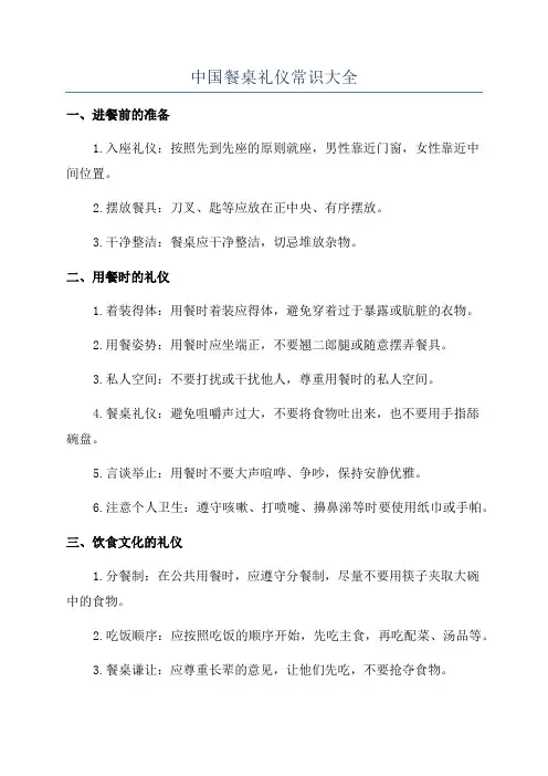 中国餐桌礼仪常识大全