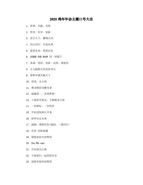 2020鸡年年会主题口号大全
