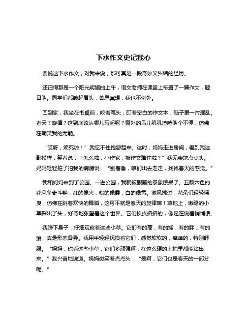 下水作文史记我心