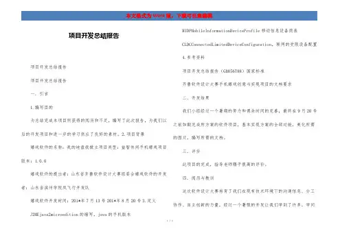 项目开发总结报告
