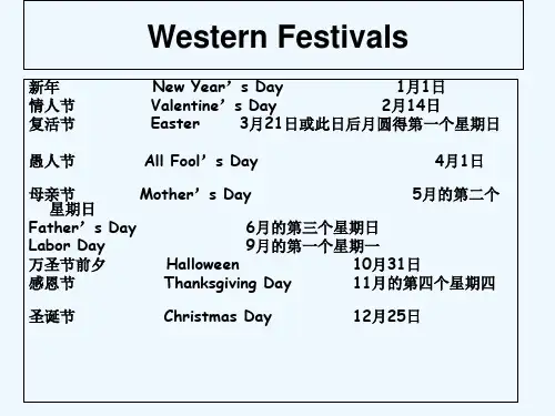 中西方节日(英文) PPT