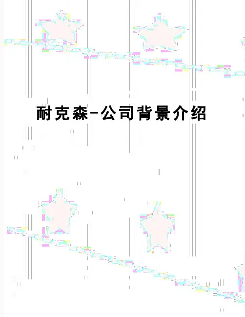 【精品】耐克森-公司背景介绍