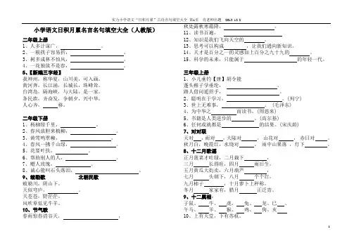 小学语文名言名句填空大全