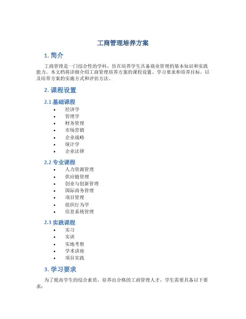 工商管理培养方案