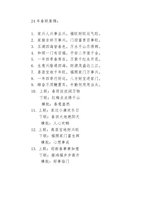 24年春联集锦