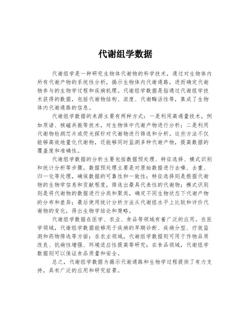 代谢组学数据