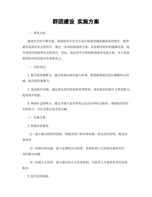 群团建设 实施方案