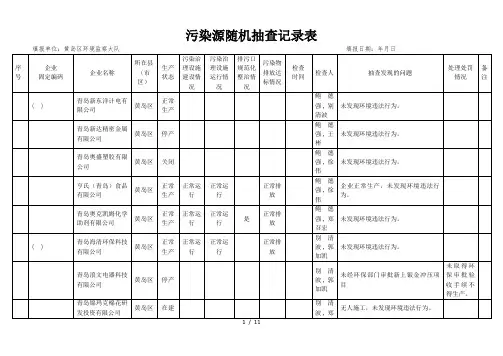 污染源随机抽查记录表