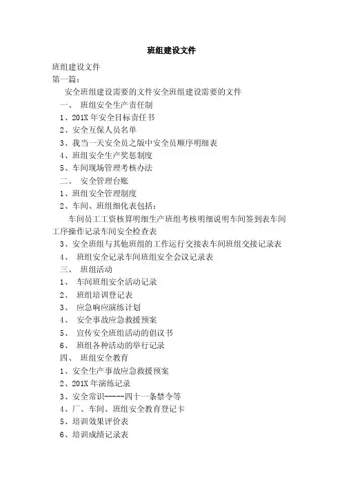 班组建设文件