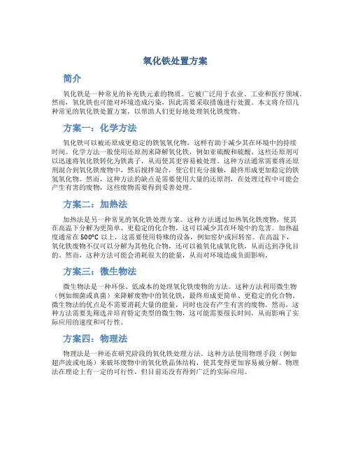 氧化铁处置处置方案