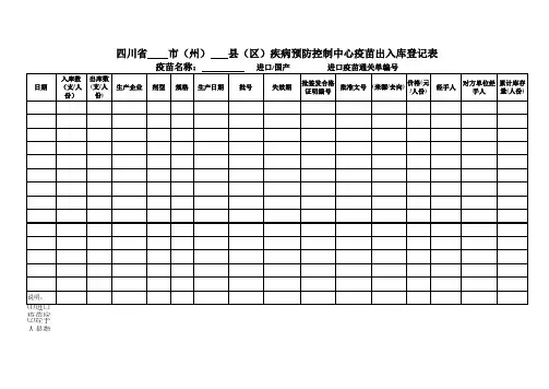 二类疫苗出入库记录