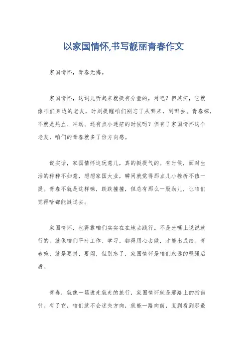 以家国情怀,书写靓丽青春作文
