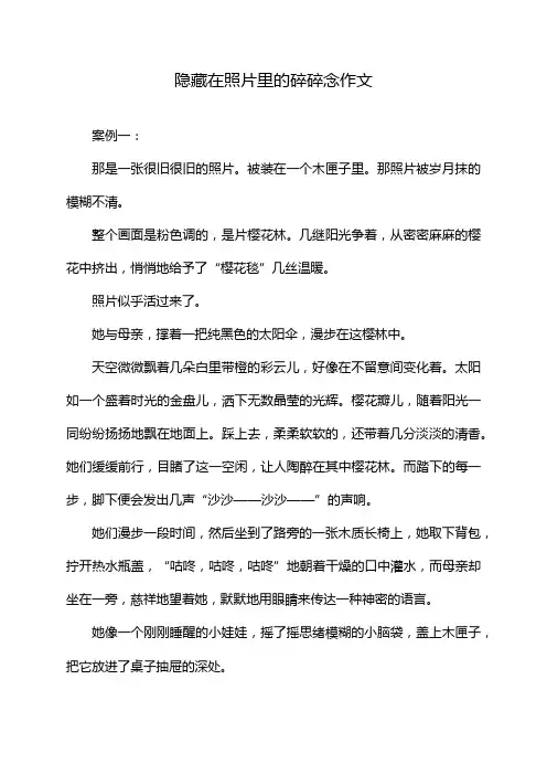 隐藏在照片里的碎碎念作文