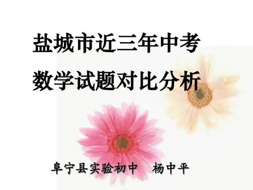 盐城市近三年中考数学试题分析328