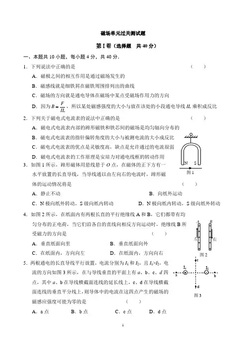 磁场单元测试