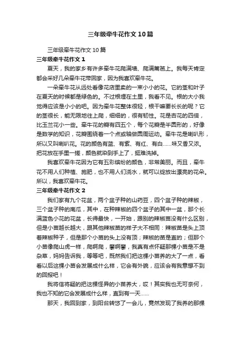三年级牵牛花作文10篇