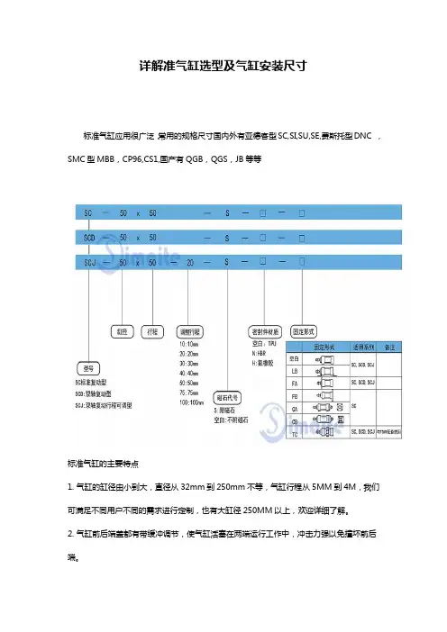 标准气缸选型及气缸安装尺寸【详解】