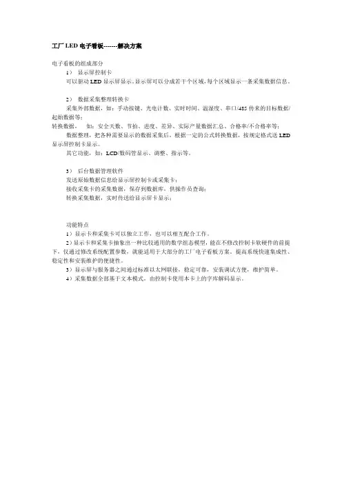 工厂LED电子看板解决方案