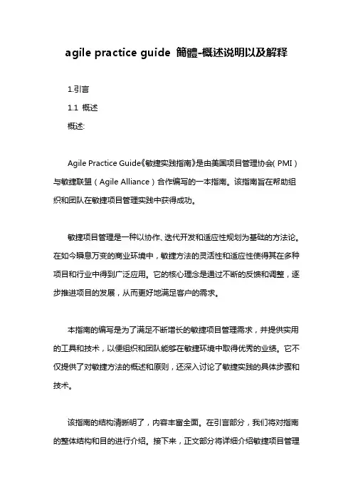 agile practice guide 简体-概述说明以及解释