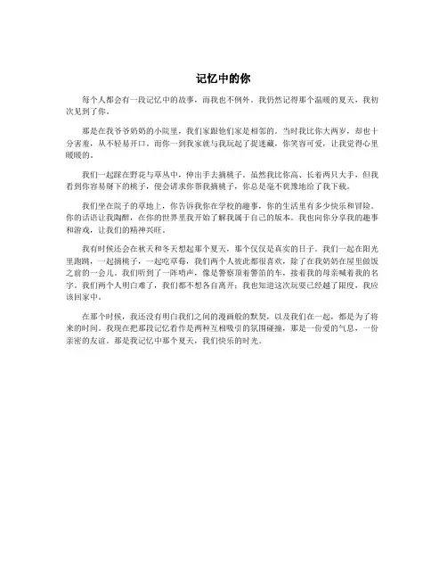 记忆中的你