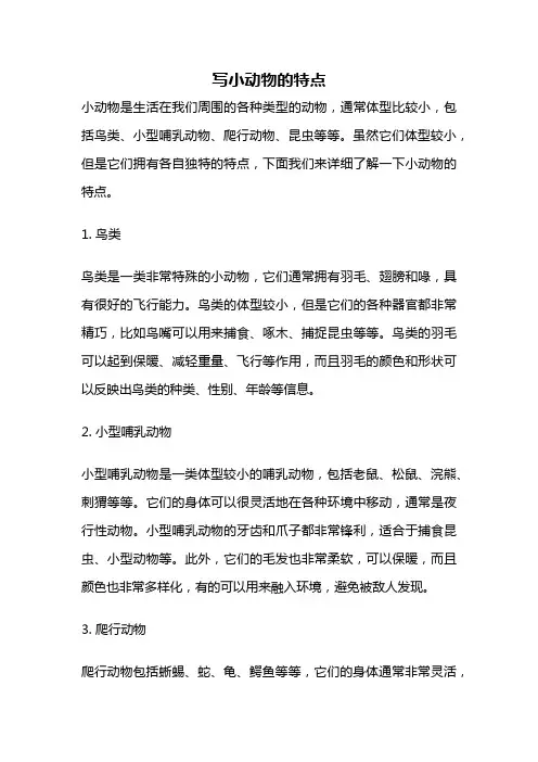 写小动物的特点