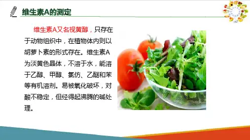 食品中一般成分分析—维生素的测定