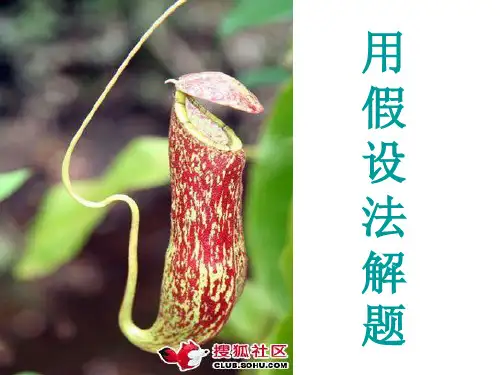 用假设法解决实际问题