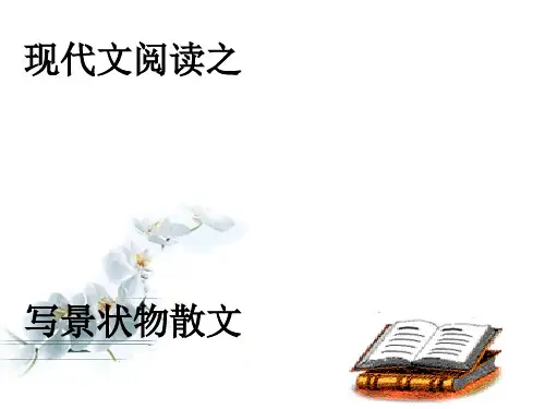 写景状物散文题型及解题技巧