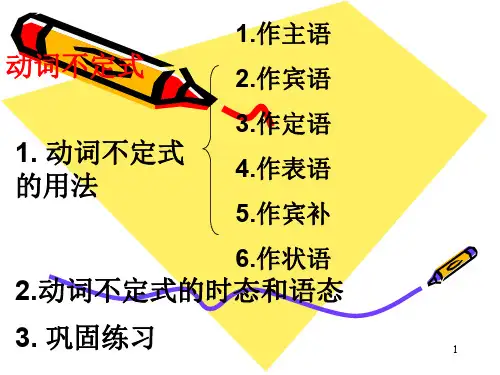 史上最完整 动词不定式的用法ppt课件