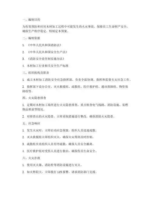 木材加工消防安全应急预案