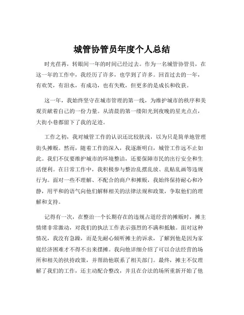 城管协管员年度个人总结