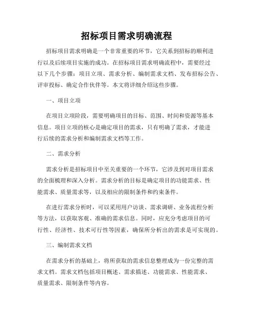 招标项目需求明确流程