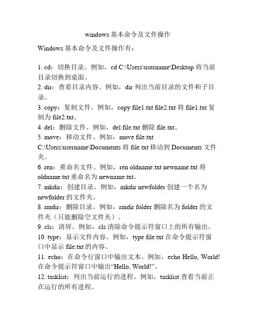 windows基本命令及文件操作