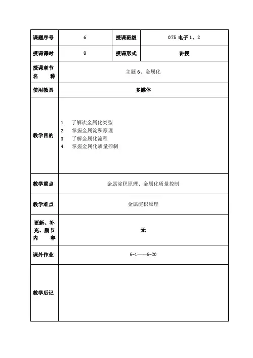 半导体制造工艺教案金属化
