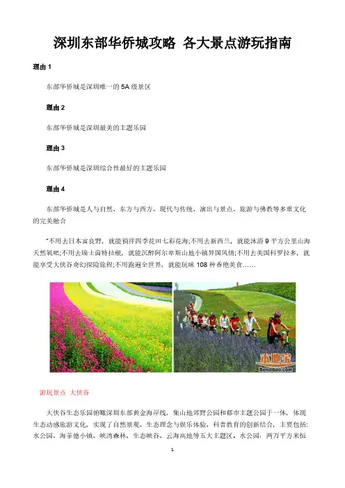 深圳东部华侨城攻略 各大景点游玩指南