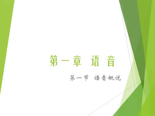 《现代汉语》第一章语音第1节语音概说