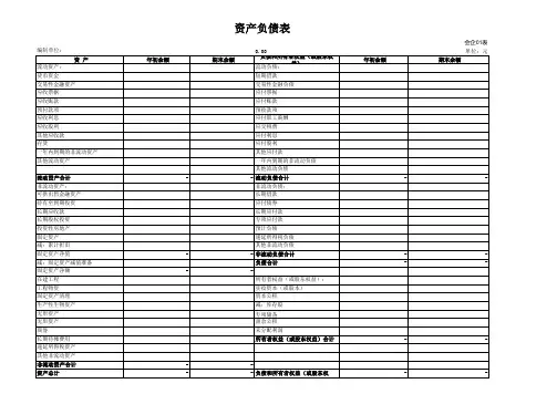 财务报表模板(资产负债表、利润表、现金流量表)