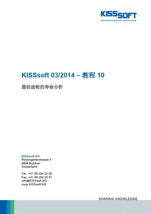 KISSsoft教程 圆柱齿轮的寿命分析