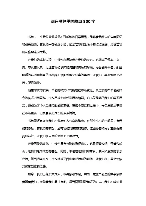 藏在书包里的故事800字