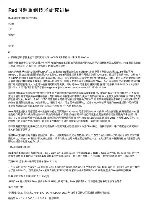 Red同源重组技术研究进展