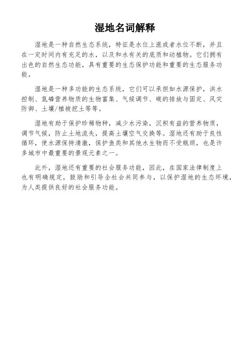 湿地名词解释