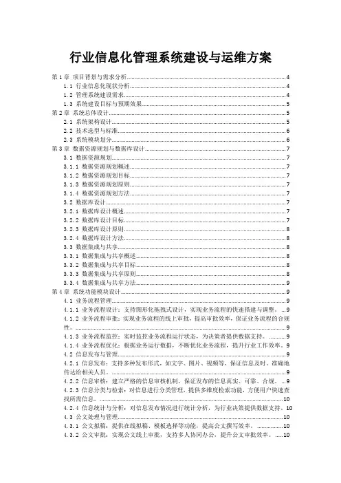 行业信息化管理系统建设与运维方案