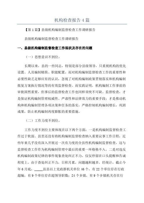 机构检查报告4篇