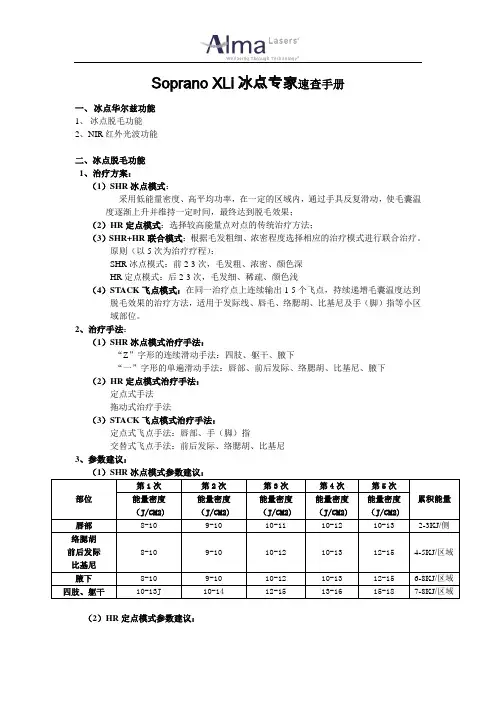 以色列飞顿SOPRANO XLi速查手册