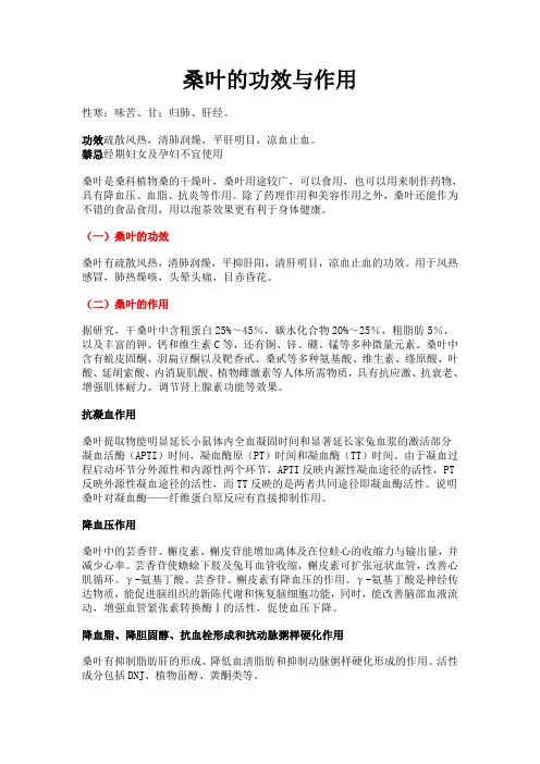 桑叶的功效与作用