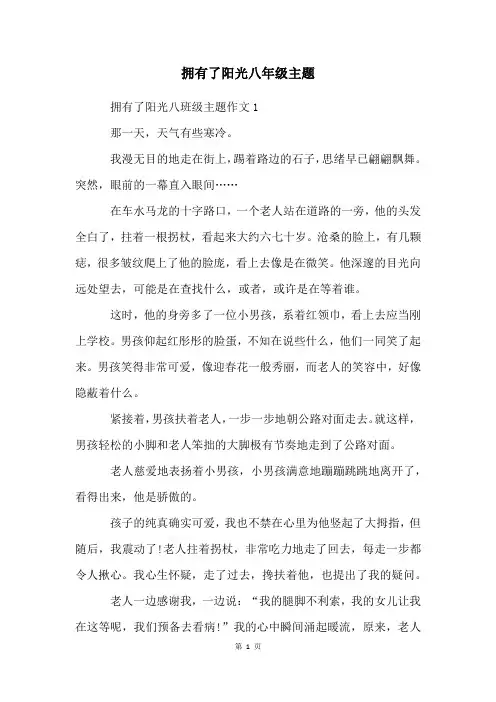 拥有了阳光八年级主题